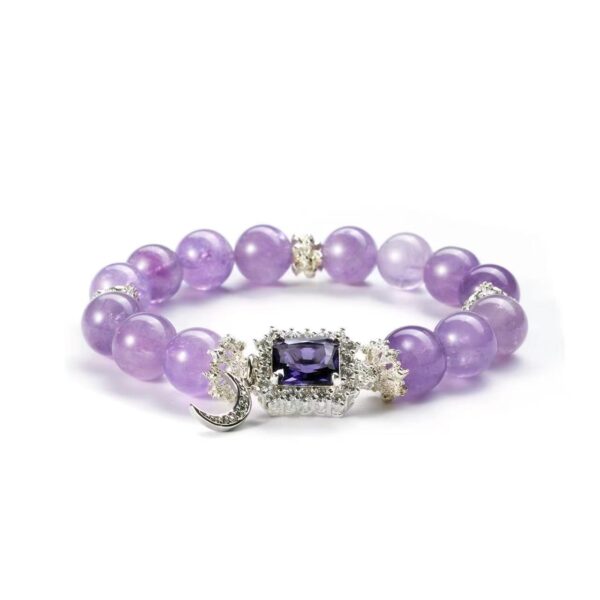 Star and Moon Amethyst Crystal Bracelet